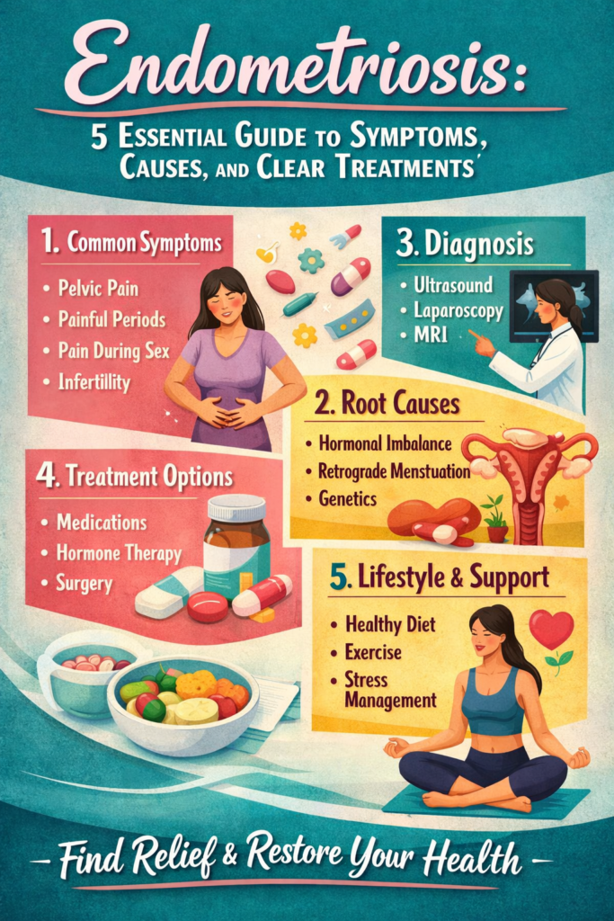 Endometriosis: 5 Essential Guide to Symptoms, Causes, and Clear Treatments 2 Endometriosis